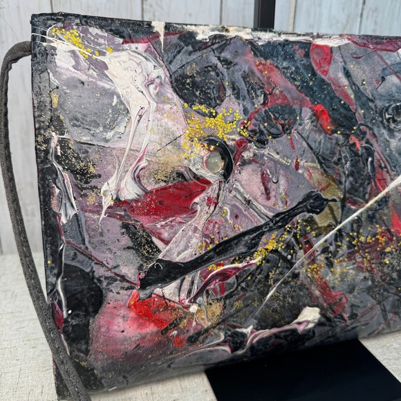Vintage 80s Artist-Made Abstract Painted Crossbody – One of a Kind - Picture 15 of 16